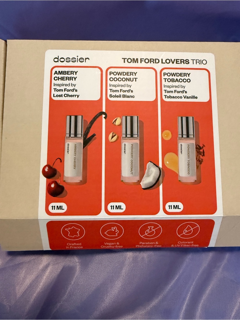 Dossier tom ford lovers trio new open box